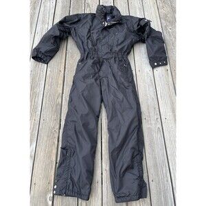 Postcard Men's US 38 One Piece Ski Snow Suit Italy - Black